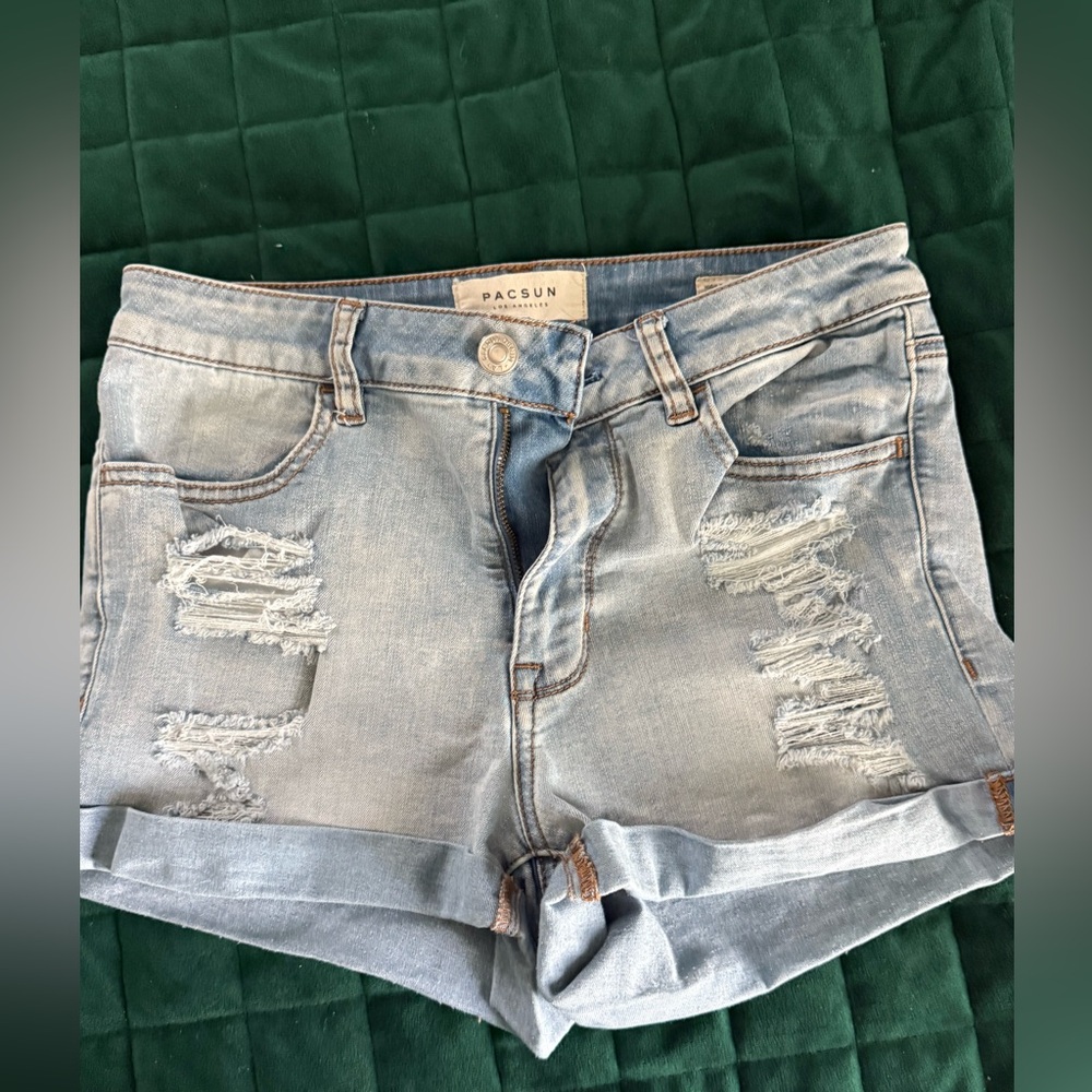 PacSun Blue Distressed Jean Shorts